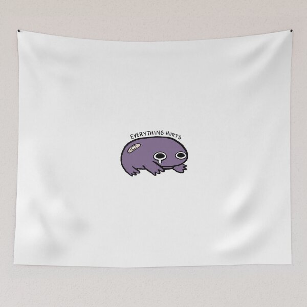Item preview, Everything Hurts | Crying Eggplant Purple Frog with Bandage designed and sold by iristocat.