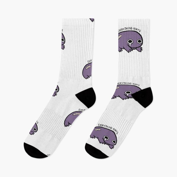 Item preview, Everything Hurts | Crying Eggplant Purple Frog with Bandage designed and sold by iristocat.