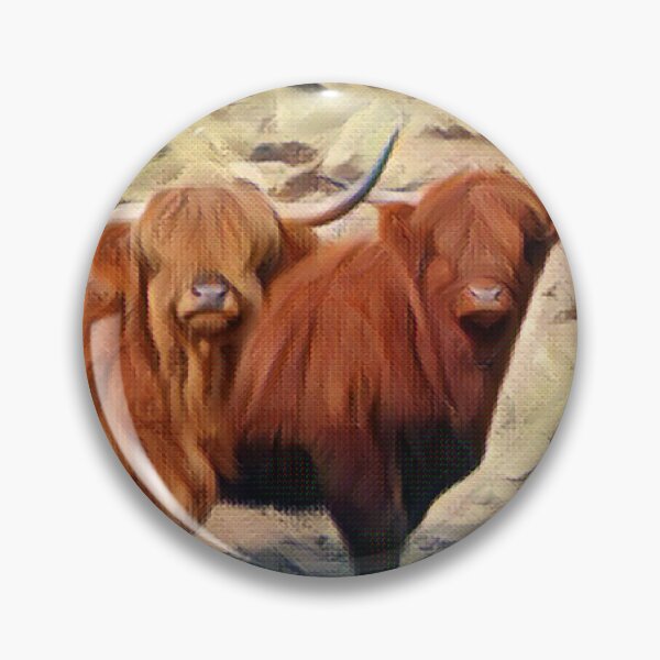 Item preview, Funny Curious Highland Cows Looking right at you designed and sold by FarmsteadAcers.