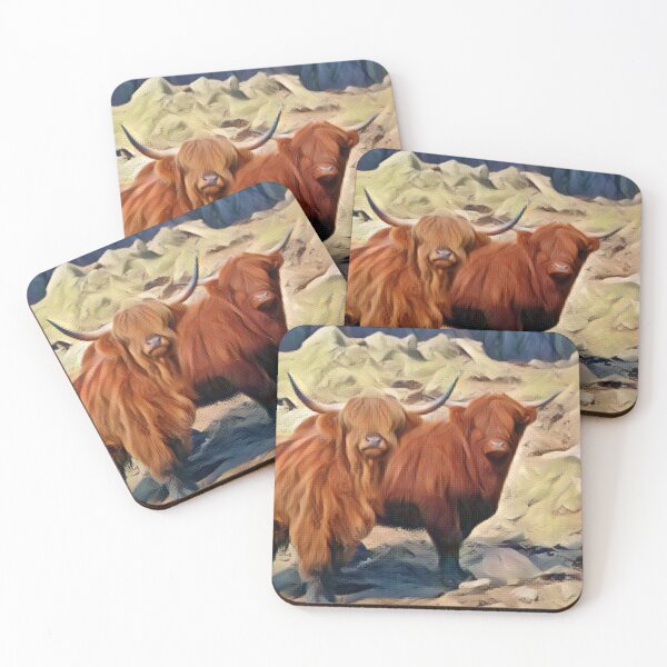 Item preview, Funny Curious Highland Cows Looking right at you designed and sold by FarmsteadAcers.