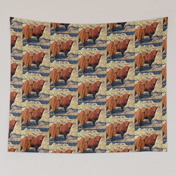 Item preview, Funny Curious Highland Cows Looking right at you designed and sold by FarmsteadAcers.