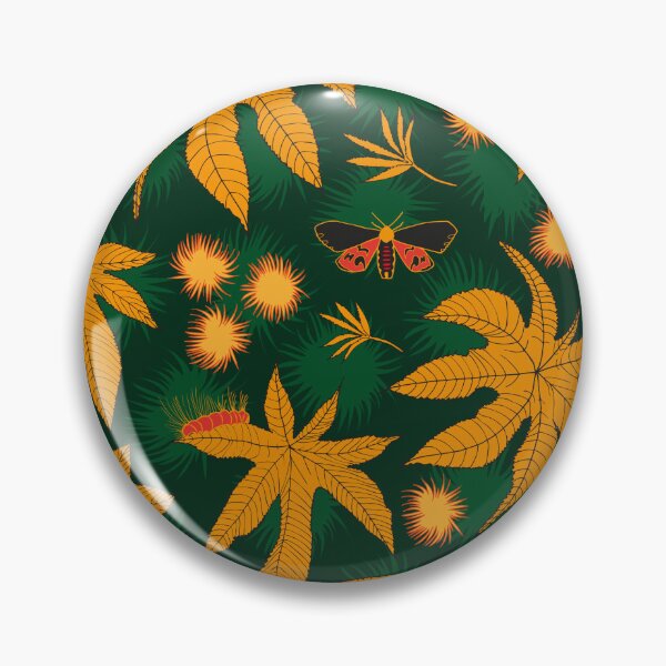 Item preview, ricinus and moths - green-orange designed and sold by kobyakov.