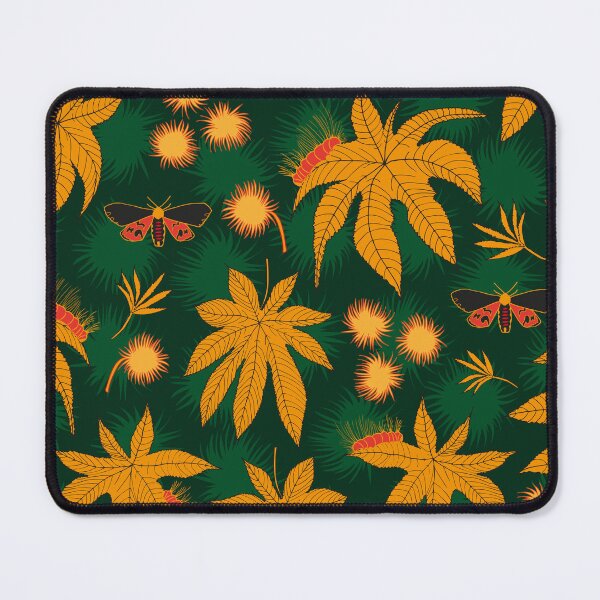 Item preview, ricinus and moths - green-orange designed and sold by kobyakov.