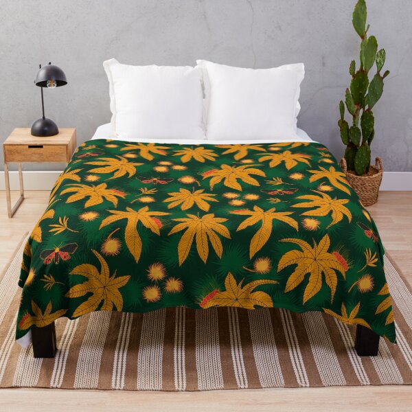 Item preview, ricinus and moths - green-orange designed and sold by kobyakov.