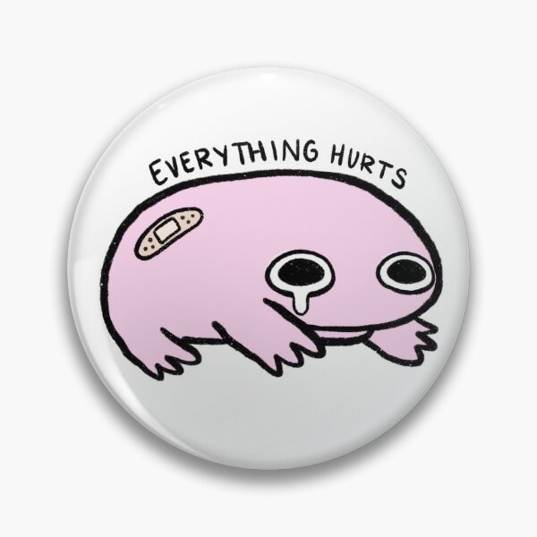 Item preview, Everything Hurts | Crying Pink Frog with Bandage designed and sold by iristocat.