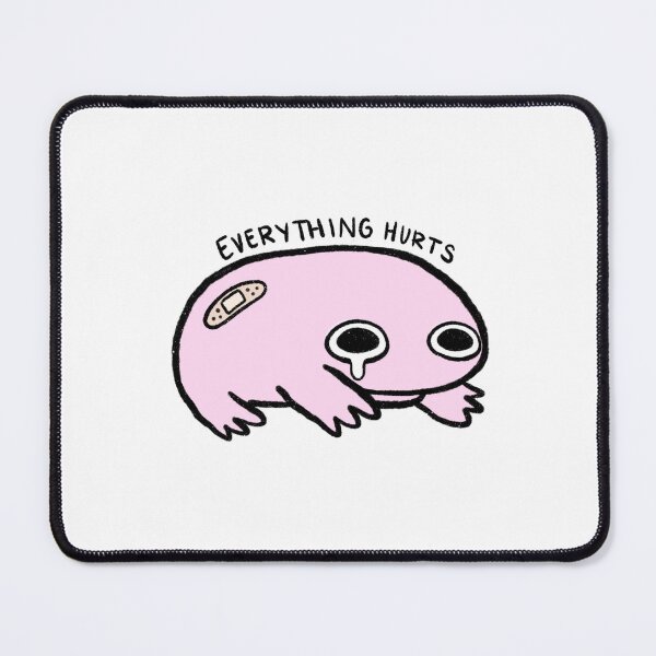 Item preview, Everything Hurts | Crying Pink Frog with Bandage designed and sold by iristocat.