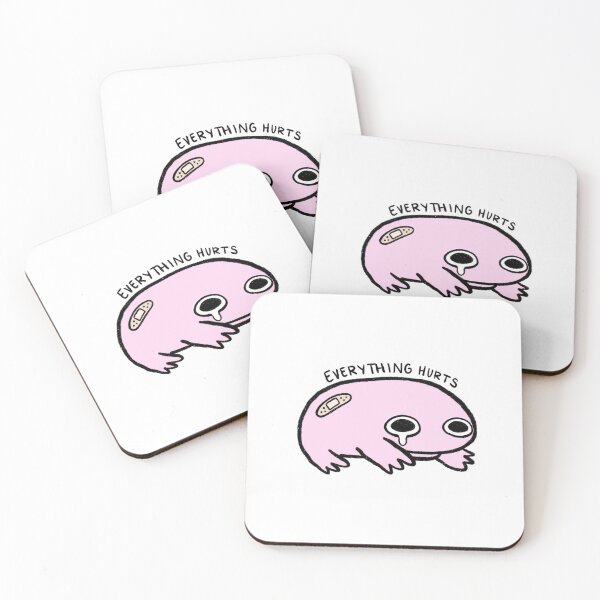 Item preview, Everything Hurts | Crying Pink Frog with Bandage designed and sold by iristocat.
