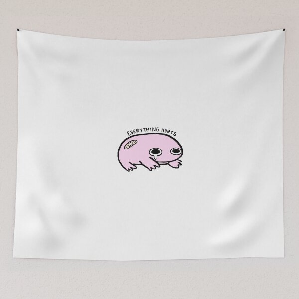 Item preview, Everything Hurts | Crying Pink Frog with Bandage designed and sold by iristocat.