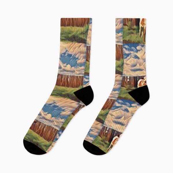 Item preview, Baby Cow Sunny Farm pasture with rolling clouds designed and sold by FarmsteadAcers.