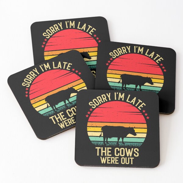 Item preview, Sorry I'm Late The Cows Were Out - Retro Vintage Funny Cow Lovers Gift designed and sold by Creative Angel.