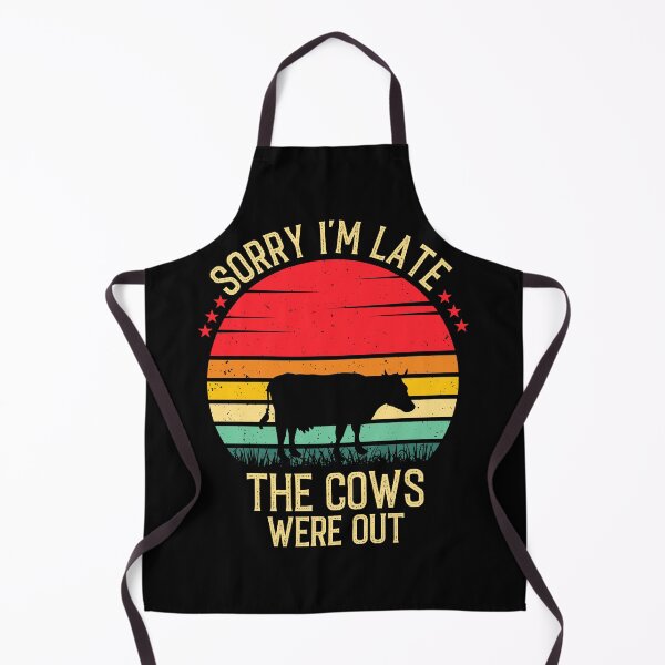 Item preview, Sorry I'm Late The Cows Were Out - Retro Vintage Funny Cow Lovers Gift designed and sold by Creative Angel.