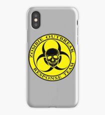 Zombie Outbreak Response Team w/ skull - yellow iPhone Case