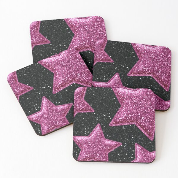Item preview, Shiny black & pink stars designed and sold by nataliabrito.
