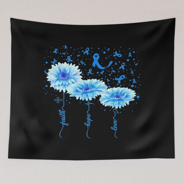 Item preview, Faith Hope Love Blue Daisy Flower Colon Cancer Cancer designed and sold by Melanies16.