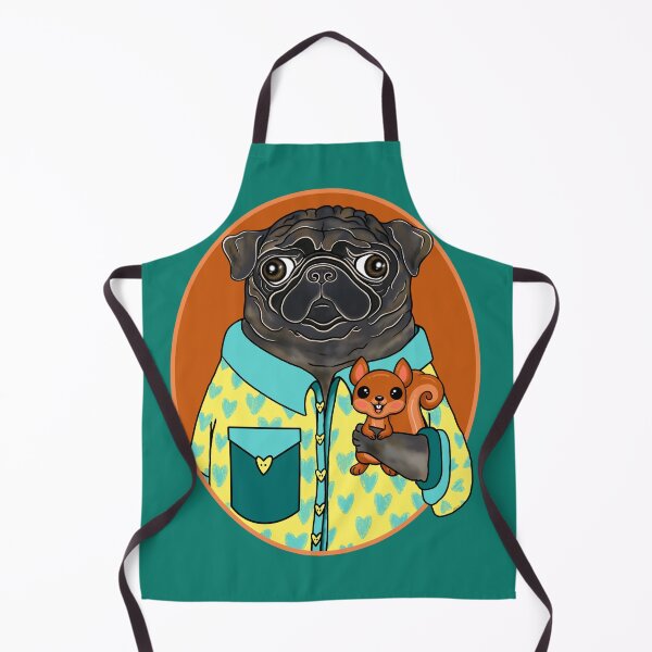 Item preview, Squishy Brindle Pug with Squirrel designed and sold by FivePugs.