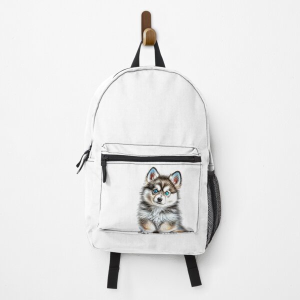 Item preview, Cute blue-eyed Pomsky/Mini Husky Puppy digital art drawing for printables designed and sold by BHC-P.
