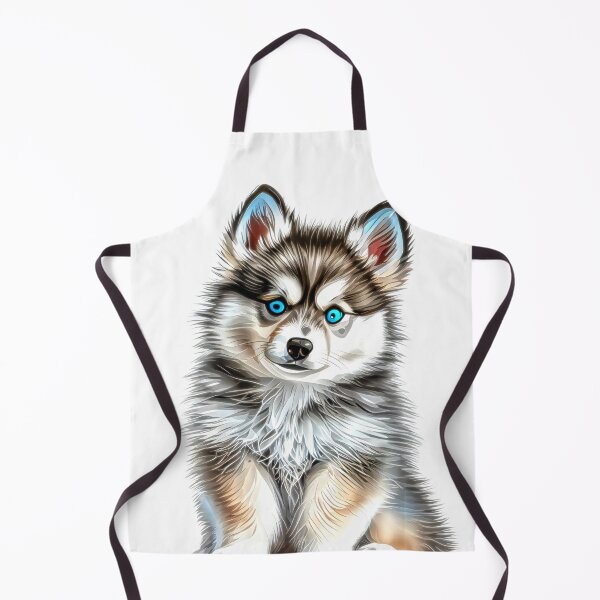 Item preview, Cute blue-eyed Pomsky/Mini Husky Puppy digital art drawing for printables designed and sold by BHC-P.