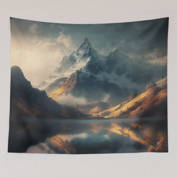 Item preview, Misty Mountain Lake  designed and sold by UbeeU-Pixels.