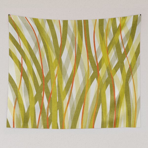 Item preview, Curved Lines Green Orange designed and sold by FAROSSTUDIO.