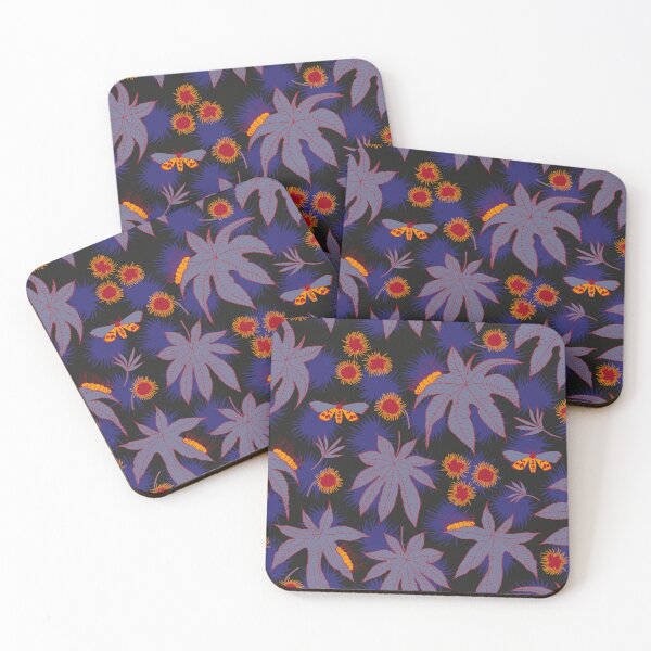 Item preview, ricinus and moths - purple designed and sold by kobyakov.