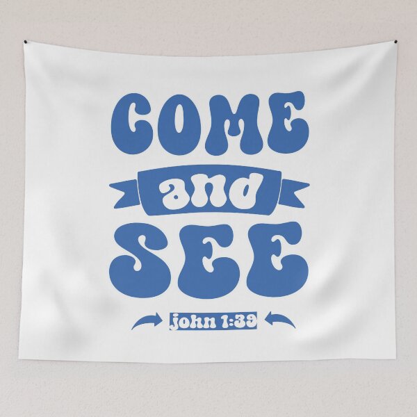 Item preview, COME AND SEE JOHN 1:39 CHRISTIAN JESUS WORDS designed and sold by ittybittyowl.