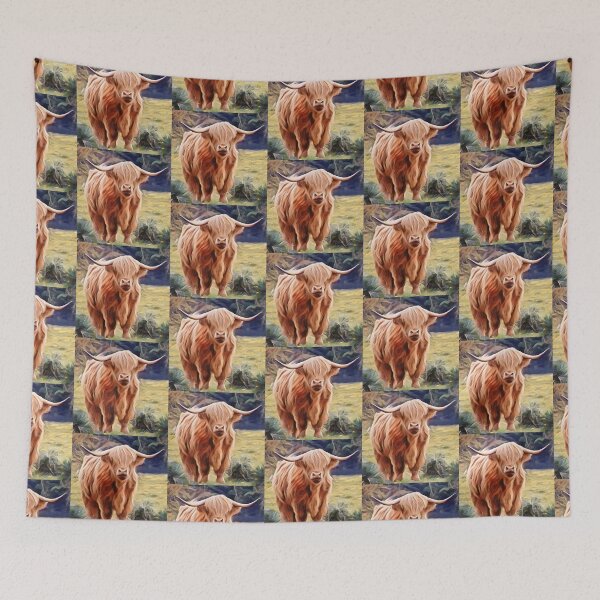 Item preview, Harry Brown Highland Cow Long horned designed and sold by FarmsteadAcers.
