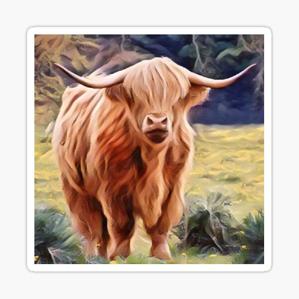 Item preview, Harry Brown Highland Cow Long horned designed and sold by FarmsteadAcers.