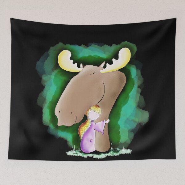 Item preview, Alaskan Moose Hug - Guardian Keeper and her friendly Moose designed and sold by AnnieSummers.
