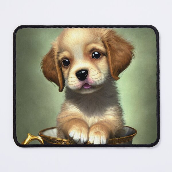 Item preview, Cute Golden Retriever Puppy in a Teacup designed and sold by ArtsyWishesShop.