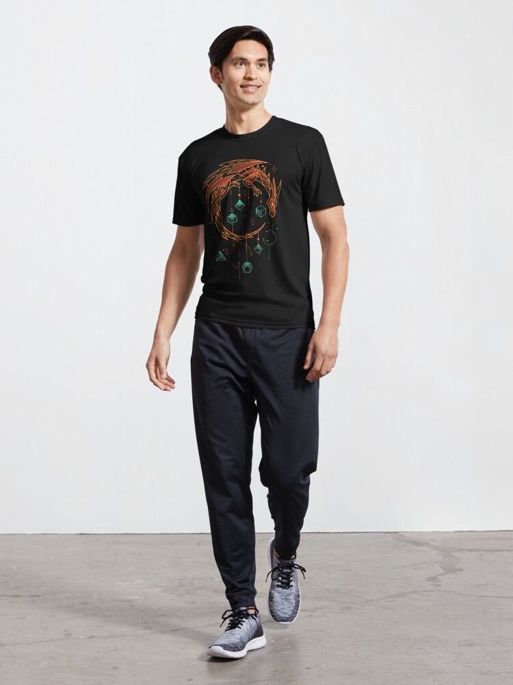 Thumbnail 5 of 7, Active T-Shirt, Draconic Dice keeper - Roleplayer Gamer designed and sold by Snouleaf.