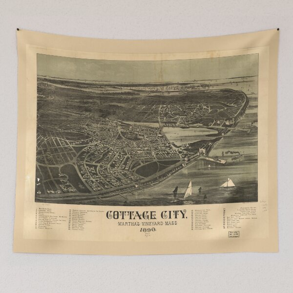 Item preview, Aerial View of Cottage City (Oak Bluffs), Massachusetts (1890) designed and sold by allhistory.