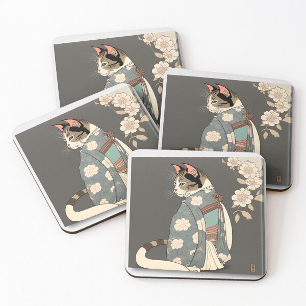 Item preview, Ukiyo-E kimono Japanese Cat In Kimono designed and sold by JCatDesign.