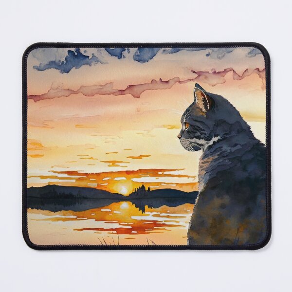 Item preview, Cat Watching The Sunset designed and sold by Wall-Art-Design.