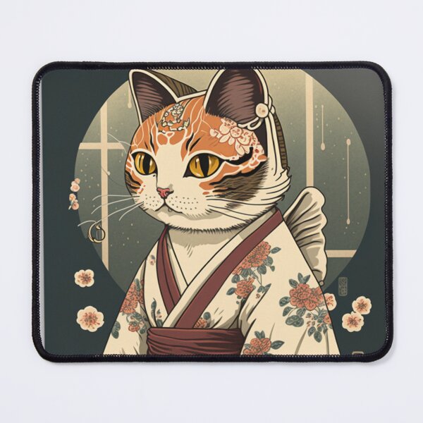 Item preview, Ukiyo-E kimono Japanese Cat In Kimono designed and sold by JCatDesign.