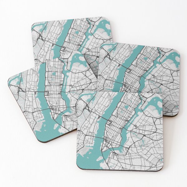 Item preview, New York City NY USA Map - Minimal Style w/ Roads designed and sold by wxnw-designs.