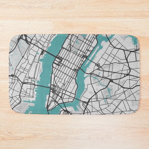 Item preview, New York City NY USA Map - Minimal Style w/ Roads designed and sold by wxnw-designs.