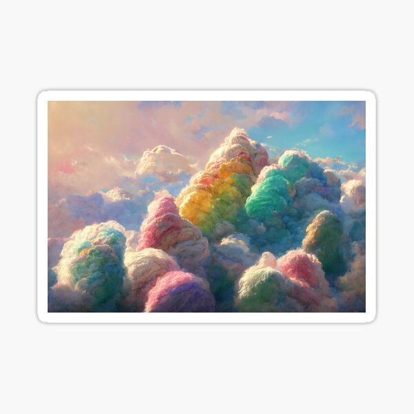 Item preview, Fluffy rainbow clouds designed and sold by EmeraldeaArt.
