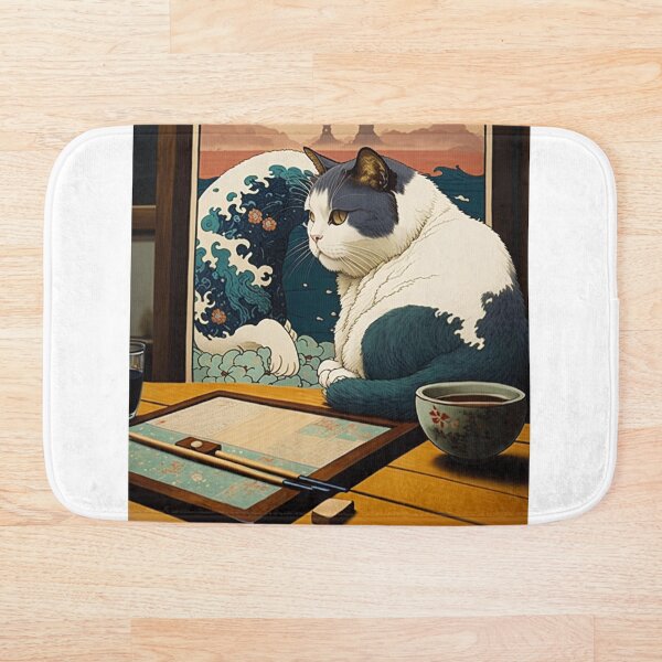 Item preview, Ukiyo-E kimono Japanese Cat In Kimono designed and sold by JCatDesign.