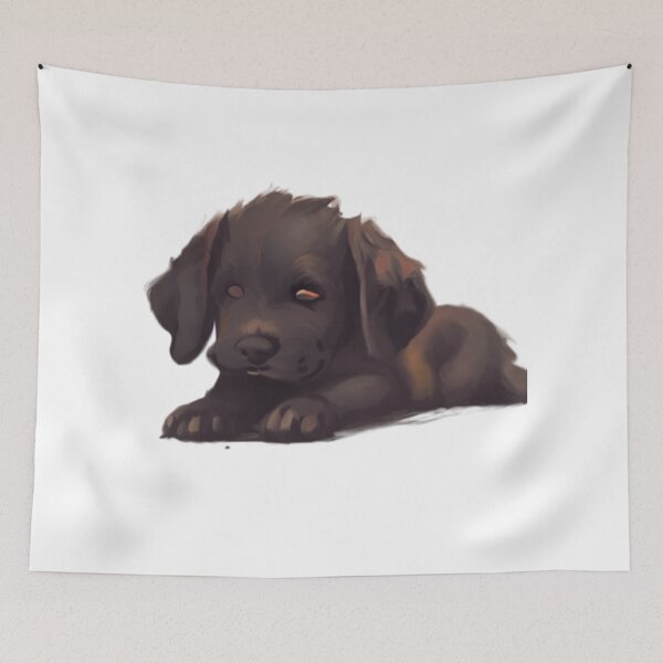 Item preview, Sleepy winking brown puppy designed and sold by zheworkstudio.