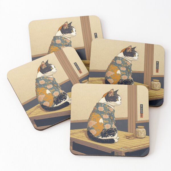 Item preview, Ukiyo-E kimono Japanese Cat In Kimono designed and sold by JCatDesign.