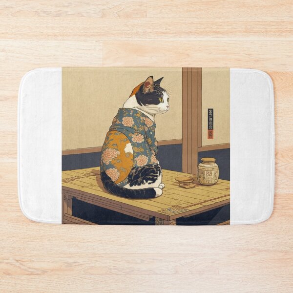 Item preview, Ukiyo-E kimono Japanese Cat In Kimono designed and sold by JCatDesign.