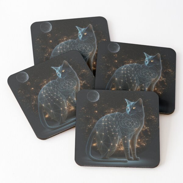 Item preview, Ornate, decorated cats in black and gold designed and sold by simoniff.