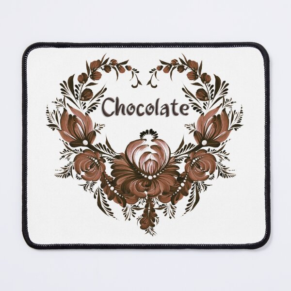 Item preview, Love Chocolate print, Chocolate in flowers, Elegant Chocolate print, Chocolate heart, Petrykivka floral heart designed and sold by Sunflower-7.