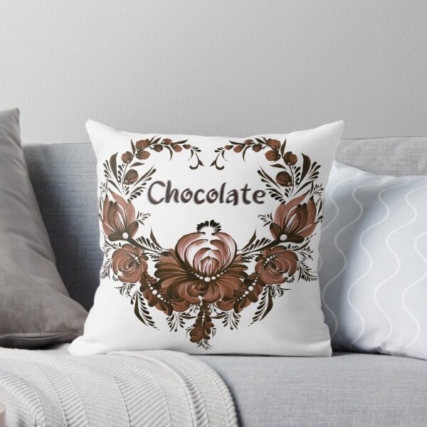 Item preview, Love Chocolate print, Chocolate in flowers, Elegant Chocolate print, Chocolate heart, Petrykivka floral heart designed and sold by Sunflower-7.