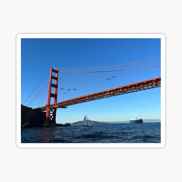 "Golden gate bridge poster, San Francisco California" Sticker for Sale