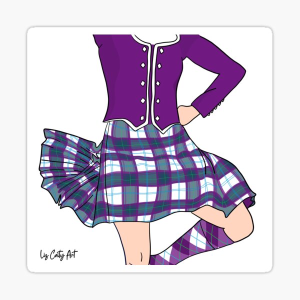 Item preview, Highland Dancer Purple Tweedsmuir Kilt designed and sold by LizCaityArt.