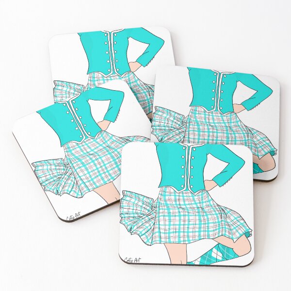 Item preview, Highland Dancer Turquoise Milne Kilt designed and sold by LizCaityArt.