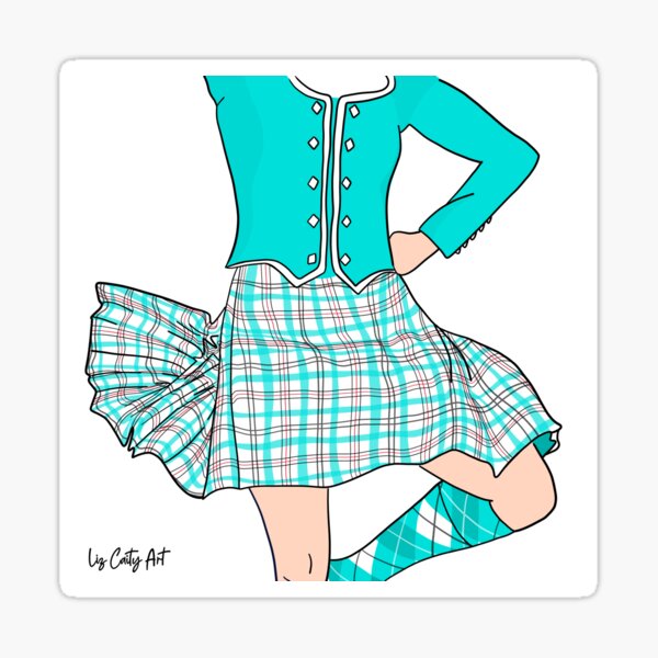 Item preview, Highland Dancer Turquoise Milne Kilt designed and sold by LizCaityArt.