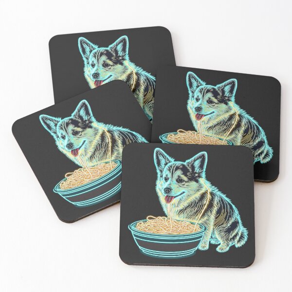 Item preview, Neon Corgi Eating Ramen designed and sold by Kybruno's Creations.