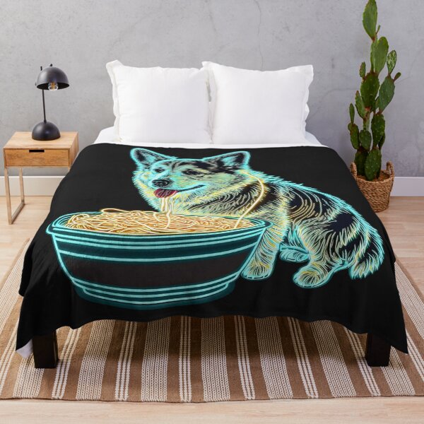 Item preview, Neon Corgi Eating Ramen designed and sold by Kybruno's Creations.